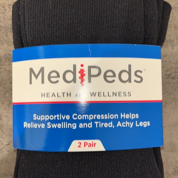 NWT Men’s Medipeds 2 Pair Black Compression Socks (Extra Large) - Picture 3 of 5